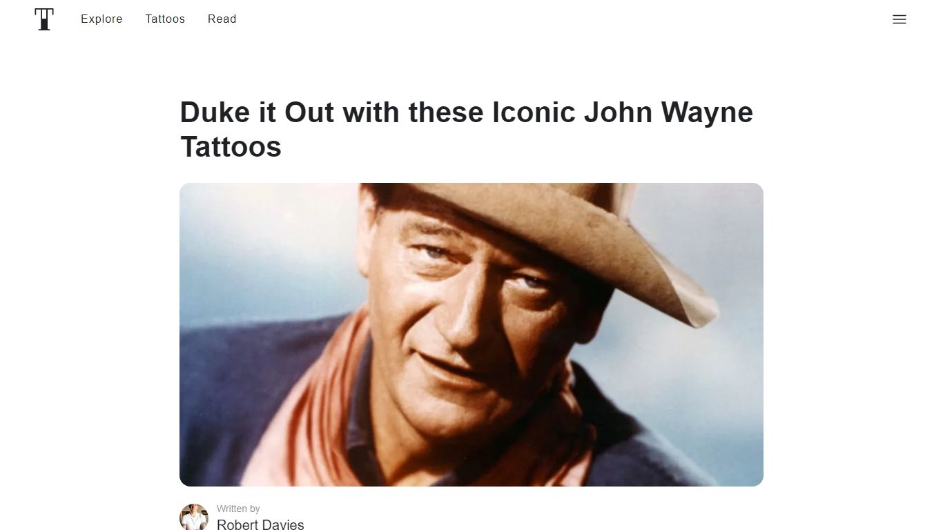 Duke it Out with these Iconic John Wayne Tattoos • Tattoodo