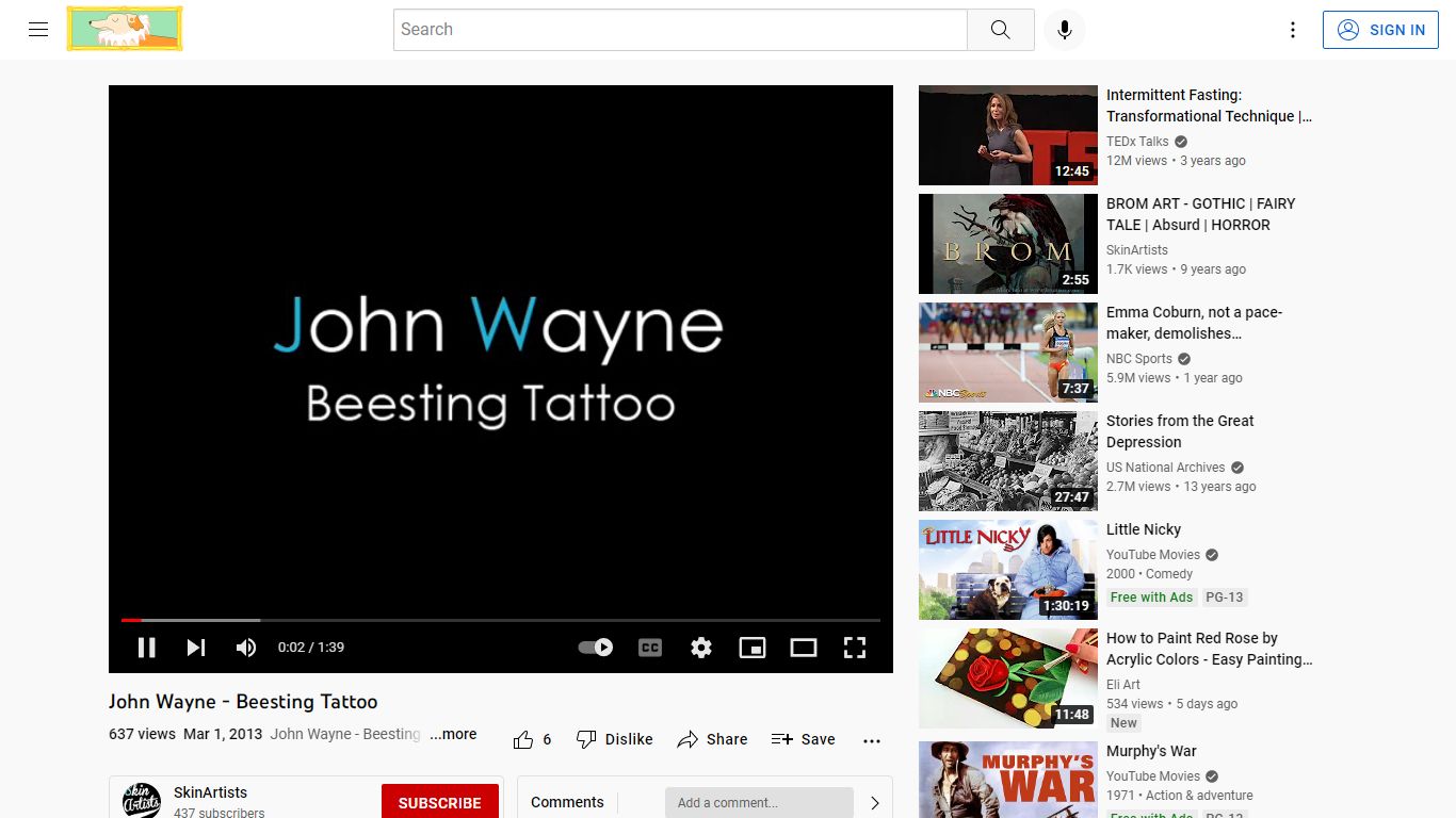 John Wayne - Beesting Tattoo - YouTube